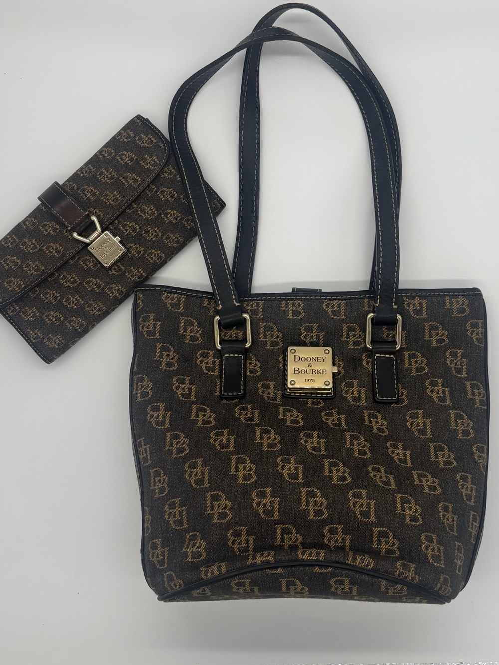 Dooney & Bourke Brown Signature Tote with Wallet
